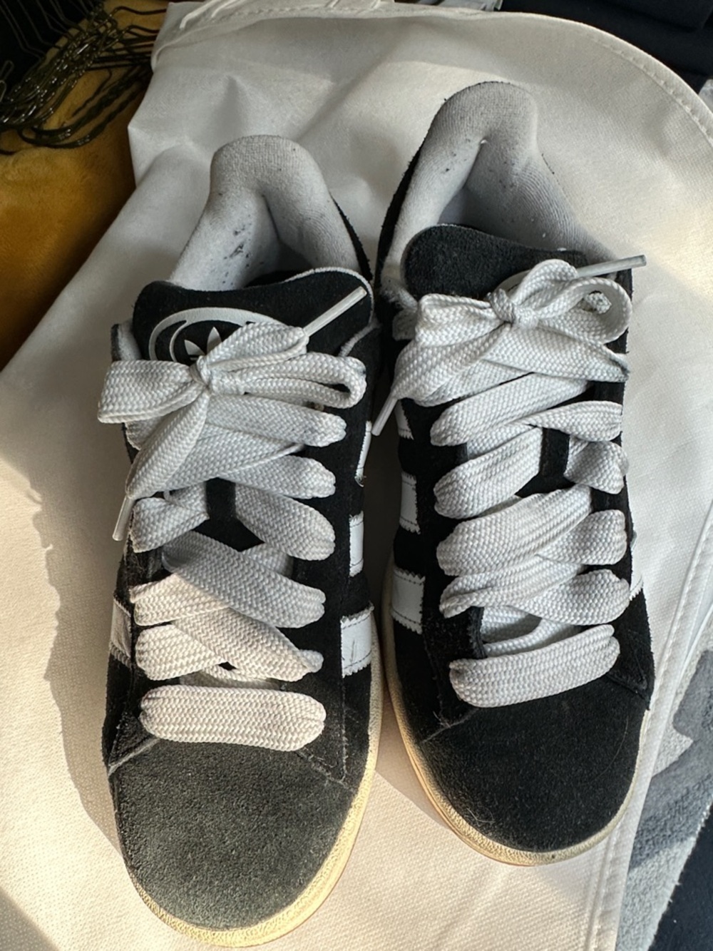 adidas Black and White Suede Athletic Sneakers